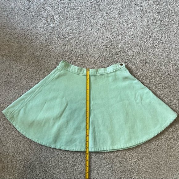 American Apparel Corduroy Mini Circle Skirt Turquoise - Picture 12 of 13